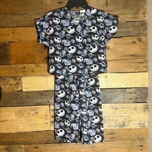 Tooniforms‎ Kids Nightmare Before Christmas Scrub Set Small Oogie Boogie & Jack